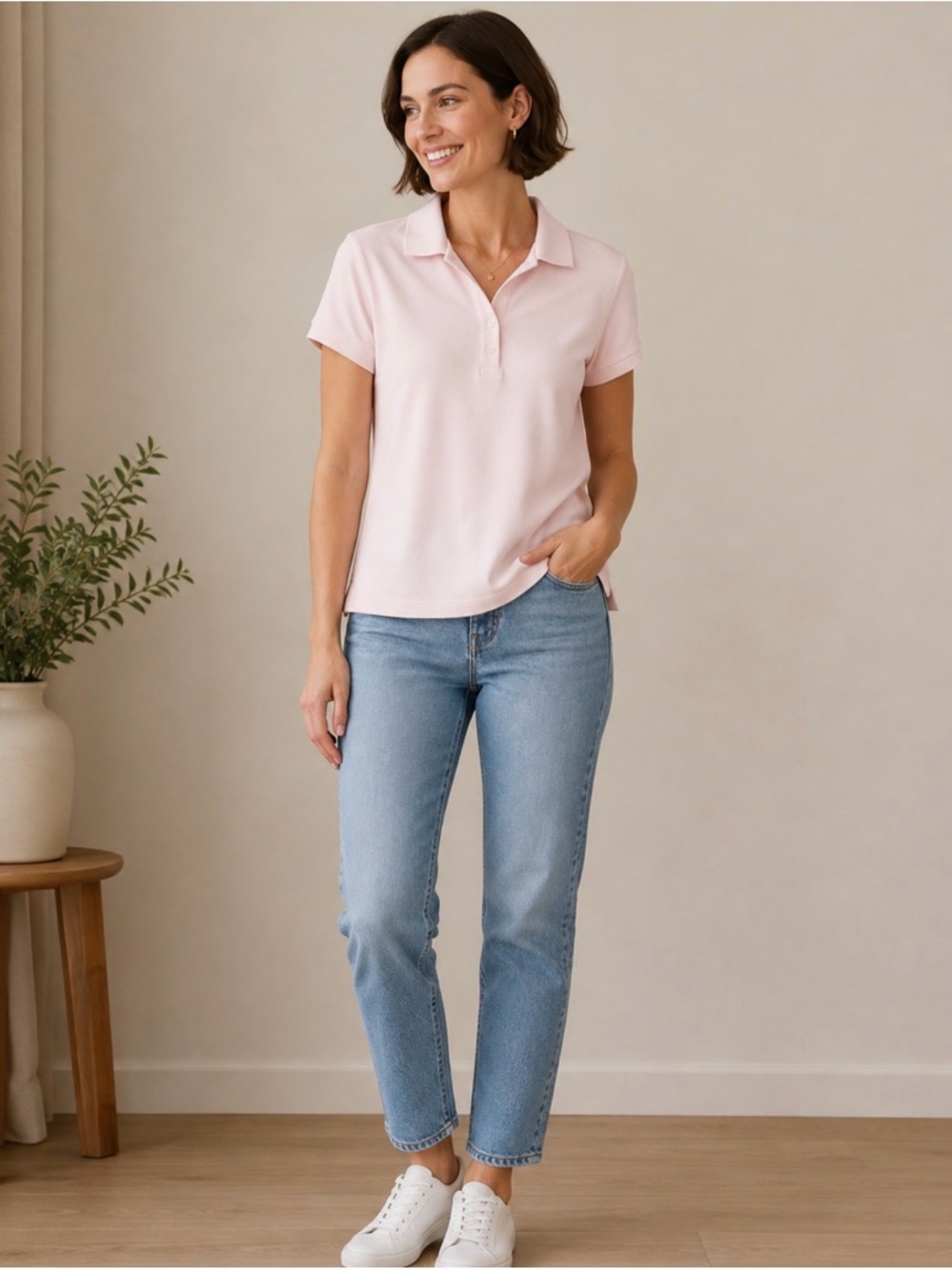 J.Crew Light Pink Slim Fit Polo Shirt Size Small